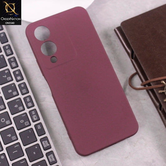Vivo Y28 5G Cover - Maroon - New Premium High Quality Matte Sillica Gel Soft Case