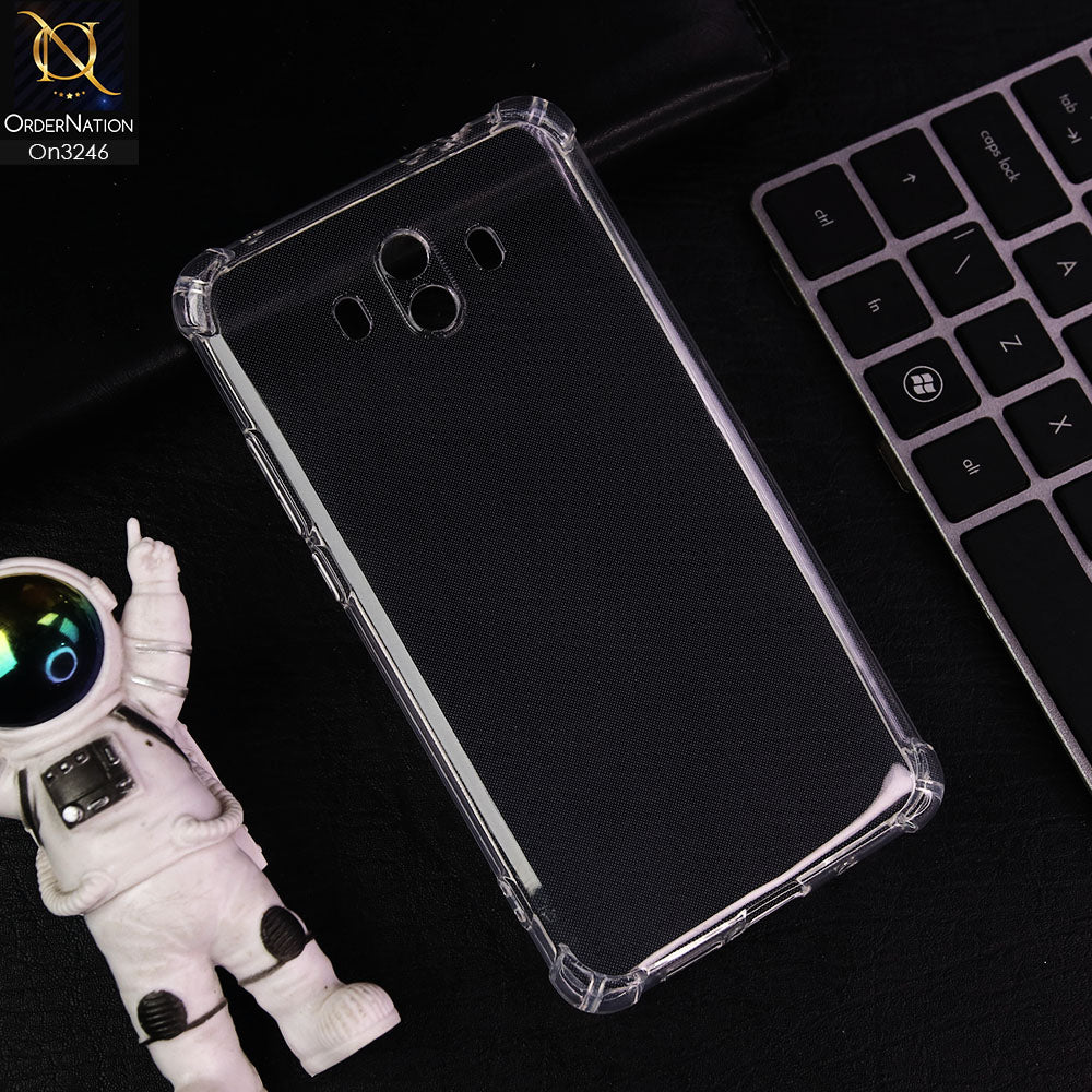 Huawei Mate 10 Cover - Transparent - Soft 4D Design Shockproof Silicone Transparent Clear Case
