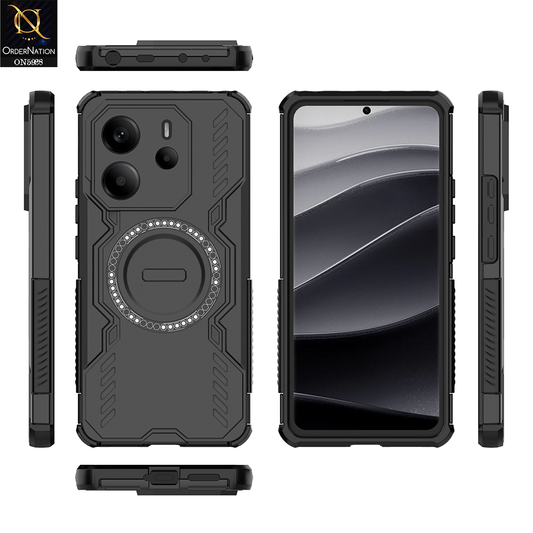 Xiaomi Redmi Note 14 4G Cover - Black - New Cooling Non-Slip Shockproof Magsafe Full Coverage Back Cover