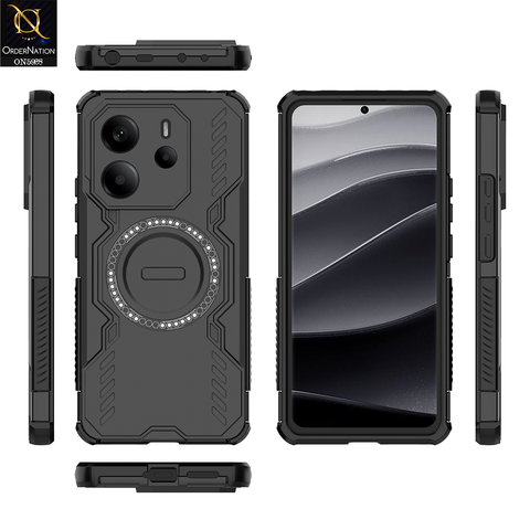 Xiaomi Redmi Note 14 4G Cover - Black - New Cooling Non-Slip Shockproof Magsafe Full Coverage Back Cover