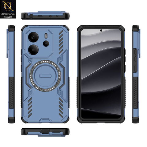 Xiaomi Redmi Note 14 4G Cover - Blue - New Cooling Non-Slip Shockproof Magsafe Full Coverage Back Cover