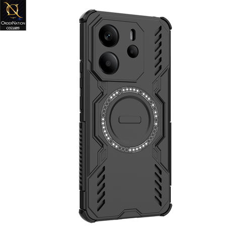 Xiaomi Redmi Note 14 4G Cover - Black - New Cooling Non-Slip Shockproof Magsafe Full Coverage Back Cover