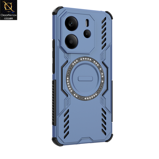 Xiaomi Redmi Note 14 4G Cover - Blue - New Cooling Non-Slip Shockproof Magsafe Full Coverage Back Cover