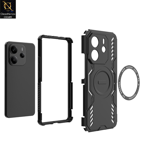 Xiaomi Redmi Note 14 4G Cover - Black - New Cooling Non-Slip Shockproof Magsafe Full Coverage Back Cover