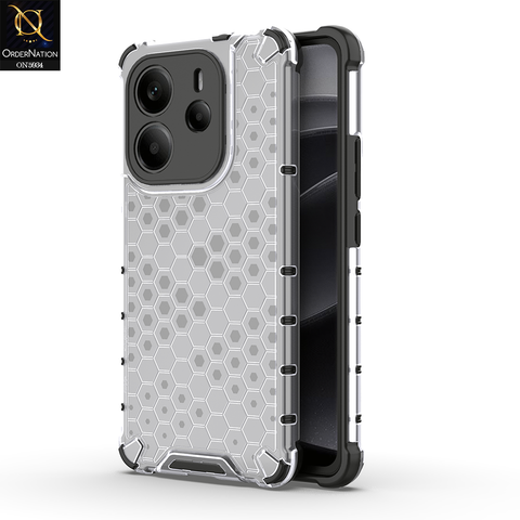 Xiaomi Redmi Note 14 4G Cover - Transparent - Airbag Shockproof Hybrid Honeycomb Transparent Case