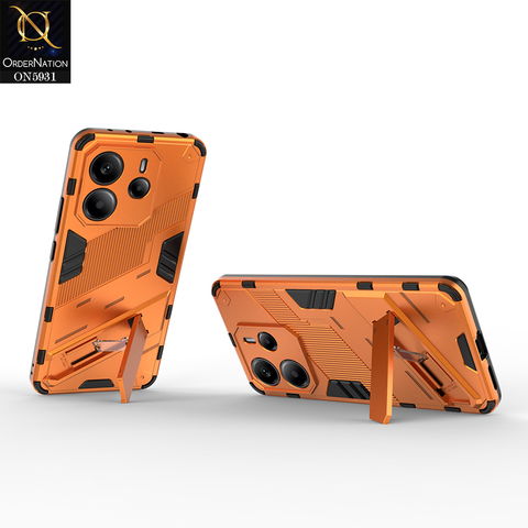 Xiaomi Redmi Note 14 4G Cover - Orange - New Ultra Punk TPU Shockproof Phone Case with Kickstand And Camera Protection