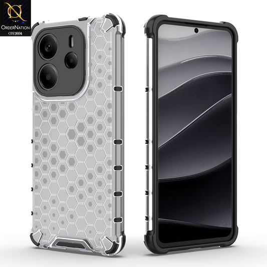 Xiaomi Redmi Note 14 4G Cover - Transparent - Airbag Shockproof Hybrid Honeycomb Transparent Case