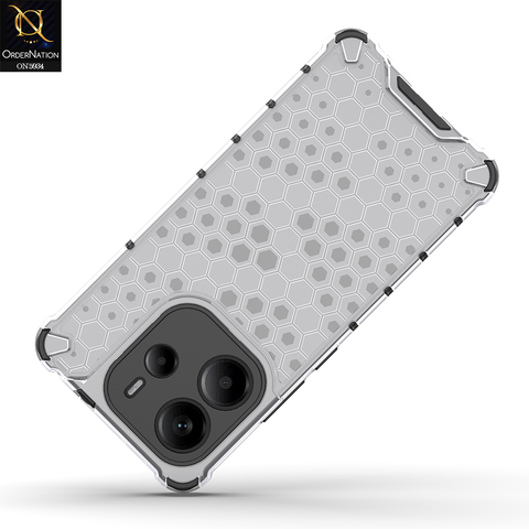 Xiaomi Redmi Note 14 4G Cover - Transparent - Airbag Shockproof Hybrid Honeycomb Transparent Case