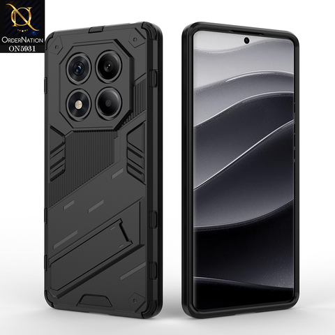 Xiaomi Redmi Note 14 Pro 4G Cover - Black - New Ultra Punk TPU Shockproof Phone Case with Kickstand And Camera Protection