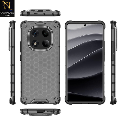 Xiaomi Redmi Note 14 Pro 4G Cover - Black - Airbag Shockproof Hybrid Honeycomb Transparent Case