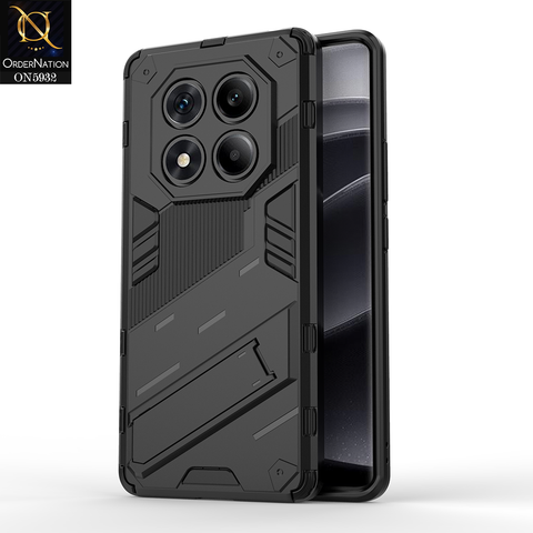 Xiaomi Redmi Note 14 Pro 4G Cover - Black - New Ultra Punk TPU Shockproof Phone Case with Kickstand And Camera Protection