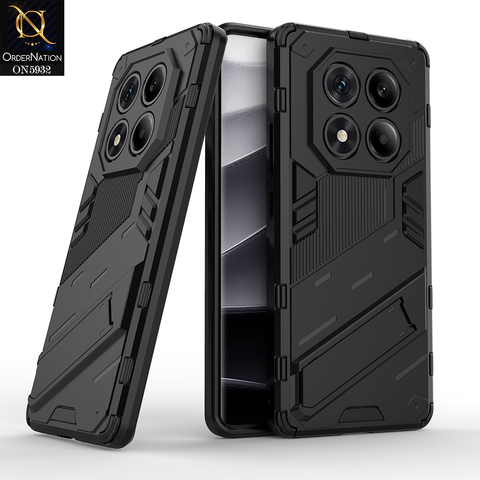 Xiaomi Redmi Note 14 Pro 4G Cover - Black - New Ultra Punk TPU Shockproof Phone Case with Kickstand And Camera Protection