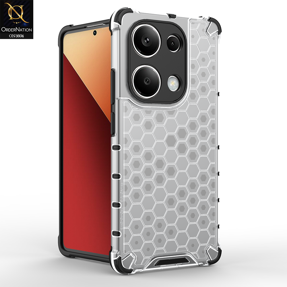 Xiaomi Redmi Note 13 Pro 4G Cover - Transparent - Airbag Shockproof Hybrid Honeycomb Transparent Case