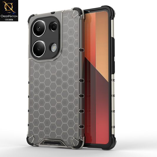Xiaomi Redmi Note 13 Pro 4G Cover - Black - Airbag Shockproof Hybrid Honeycomb Transparent Case