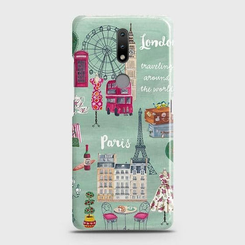 Nokia 2.4 Cover - Matte Finish - London, Paris, New York ModernPrinted Hard Case with Life Time Colors Guarantee (Fast Delivery)