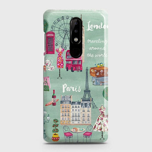 Nokia 3.1 Plus Cover - Matte Finish - London, Paris, New York ModernPrinted Hard Case with Life Time Colors Guarantee ( Fast Delivery )