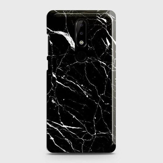 Nokia 5.1 Plus / Nokia X5 Cover - Trendy Black Marble Printed Hard Case with Life Time Colors Guarantee ( Fast Delivery )