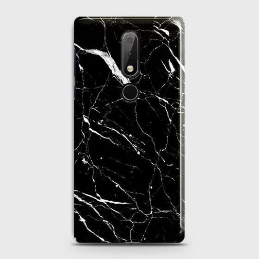 Nokia 7.1 Cover - Trendy Black Marble Printed Hard Case with Life Time Colors Guarantee b51 ( Fast Delivery )