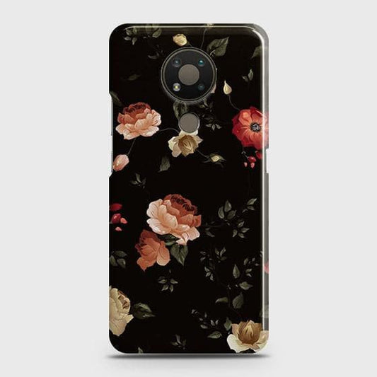 Nokia 3.4 Cover - Matte Finish - Dark Rose Vintage Flowers Printed Hard Case with Life Time Colors Guarantee ( Fast Delivery )