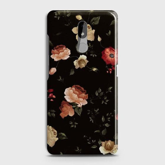 Nokia 3.2 Cover - Matte Finish - Dark Rose Vintage Flowers Printed Hard Case with Life Time Colors Guarantee ( Fast Delivery )