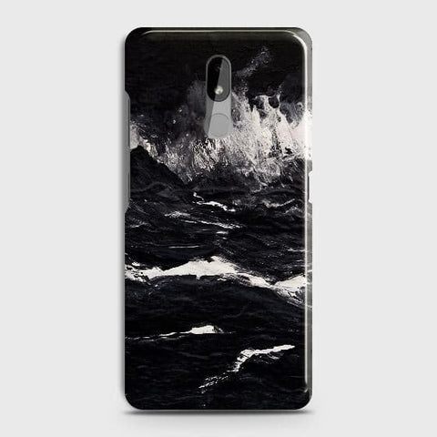 Nokia 3.2 Cover - Black Ocean Marble Trendy Printed Hard Case with Life Time Colors Guarantee ( Fast Delivery )