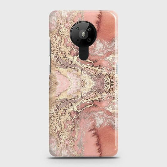 Nokia 5.3 Cover - Trendy Chic Rose Gold Marble Printed Hard Case with Life Time Colors Guarantee (Fast Delivery)