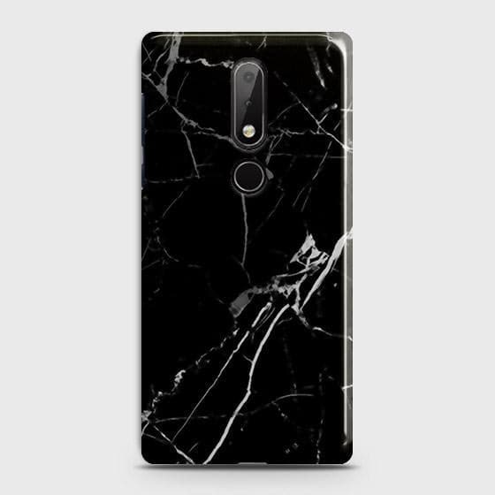 Nokia 6.1 Plus Cover - Black Modern Classic Marble Printed Hard Case with Life Time Colors Guarantee ( Fast Delivery )