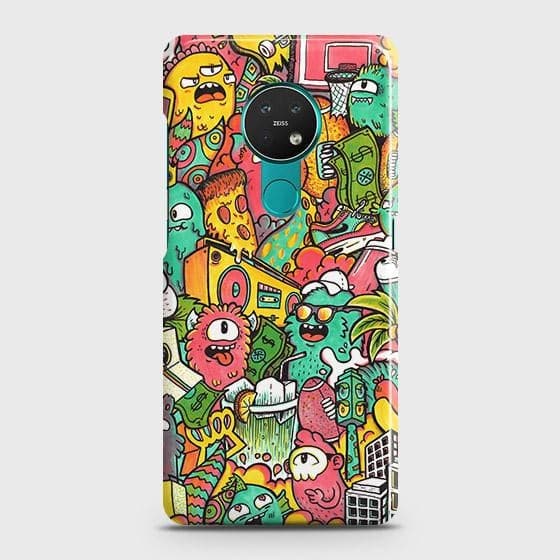 Nokia 6.2 Cover - Matte Finish - Candy Colors Trendy Sticker Collage Printed Hard Case with Life Time Colors Guarantee ( Fast Delivery )