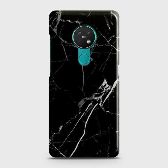 Nokia 7.2 Cover - Black Modern Classic Marble Printed Hard Case with Life Time Colors Guarantee ( Fast Delivery )