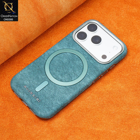 iPhone 17 Pro Max Cover - Green - New Premium RUIMEIBI High Quality Leather Textured  Case With Magsafe Soft Case