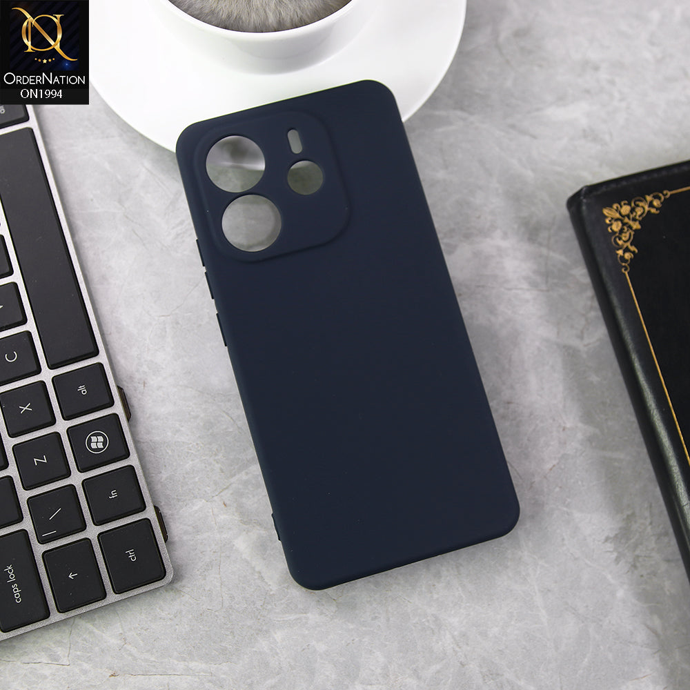 Xiaomi Redmi Note 14 4G -  Navy Blue - New Matte Blue Silicone Case  Soft Touch Slim Back Cover
