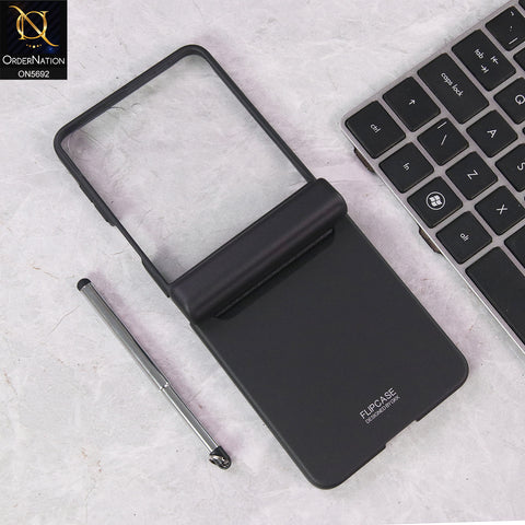 Samsung Galaxy Z Flip 7 Cover - Black - New Premium TPU Clear Case With Belt Strap For Holding Options Designed By GKK