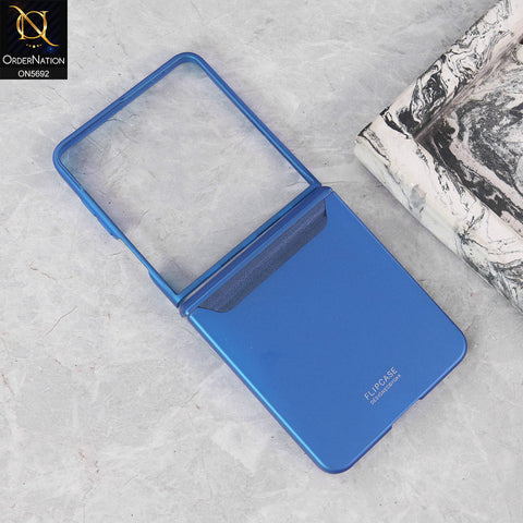 Samsung Galaxy Z Flip 7 Cover - Blue - New Premium TPU Clear Case With Belt Strap For Holding Options Designed By GKK