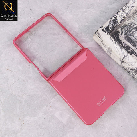 Samsung Galaxy Z Flip 7 Cover - Pink - New Premium TPU Clear Case With Belt Strap For Holding Options Designed By GKK