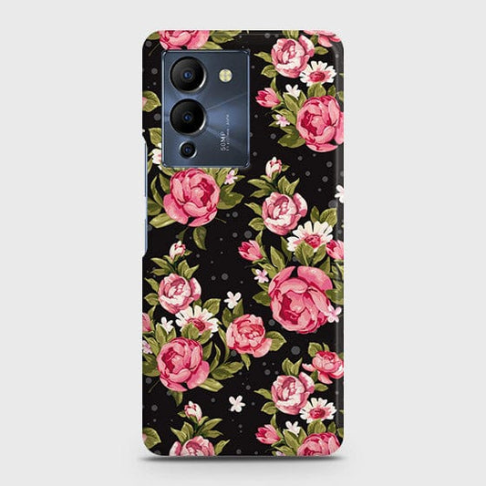 Infinix Note 12 G96 Cover - Trendy Pink Rose Vintage Flowers Printed Hard Case with Life Time Colors Guarantee (Fast Delivery)