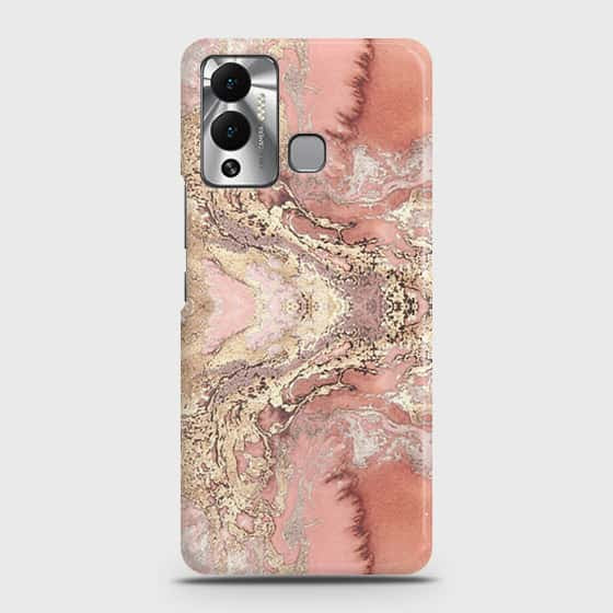 Infinix Hot 12 Play Cover - Trendy Chic Rose Gold Marble Printed Hard Case with Life Time Colors Guarantee-(Fast Delivery)