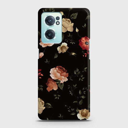 OnePlus Nord CE 2 5G Cover - Dark Rose Vintage Flowers Printed Hard Case with Life Time Colors Guarantee (Fast Delivery)
