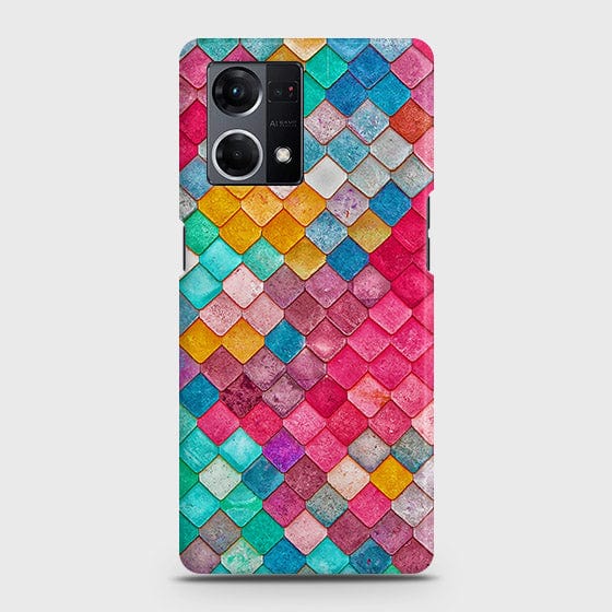 Oppo Reno 7 4G Cover - Matte Finish - Chic Colorful Mermaid Printed Hard Case with Life Time Colors Guarantee ( Fast Delivery )