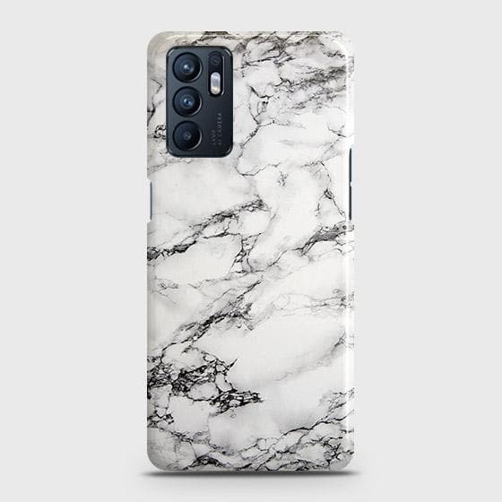 Oppo Reno 6 4G Cover - Matte Finish - Trendy White Floor Marble Printed Hard Case with Life Time Colors Guarantee b57 ( Fast Delivery )