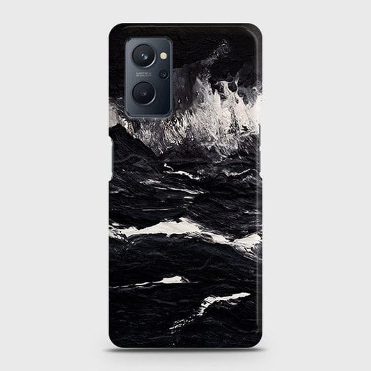 Realme 9i Cover - Black Ocean Marble Trendy Printed Hard Case with Life Time Colors Guarantee (Fast Delivery)