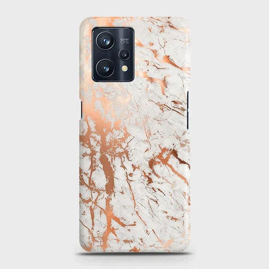 Realme V25 Cover - Matte Finish - In Chic Rose Gold Chrome Style Printed Hard Case with Life Time Colors Guarantee