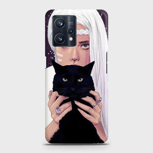 Realme V25 Cover - Matte Finish - Trendy Wild Black Cat Printed Hard Case with Life Time Colors Guarantee