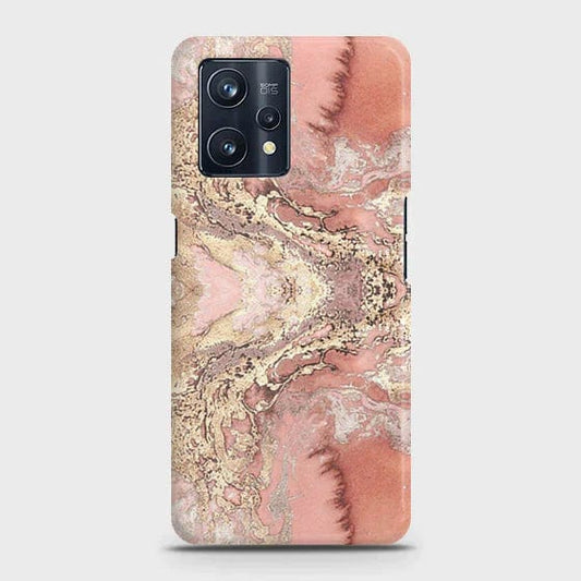 Realme V25 Cover - Matte Finish - Trendy Chic Rose Gold Marble Printed Hard Case with Life Time Colors Guarantee