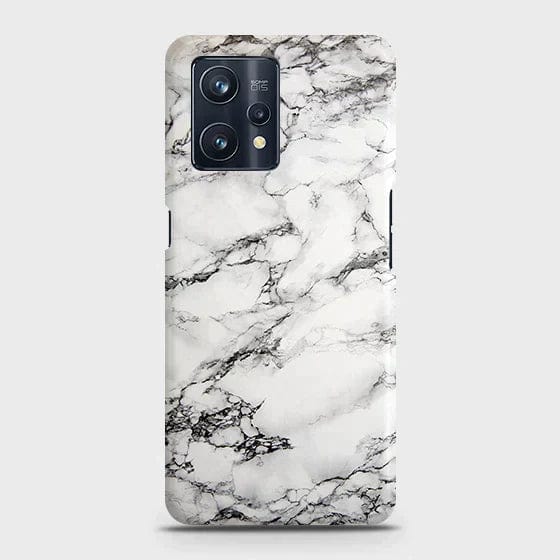 Realme V25 Cover - Matte Finish - Trendy White Floor Marble Printed Hard Case with Life Time Colors Guarantee