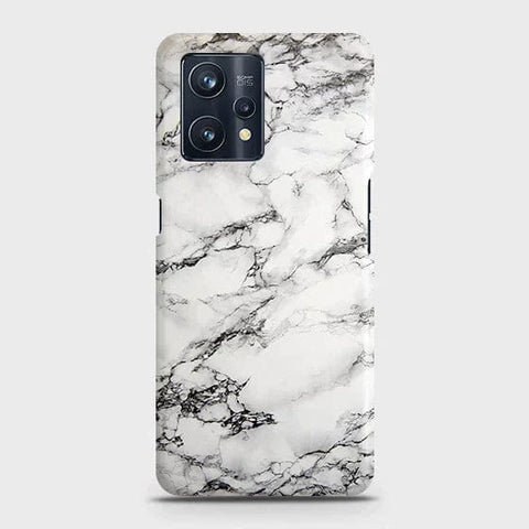 Realme V25 Cover - Matte Finish - Trendy White Floor Marble Printed Hard Case with Life Time Colors Guarantee