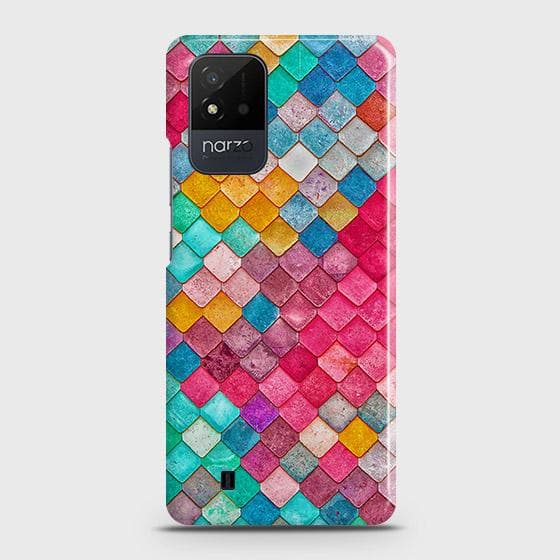 Realme Narzo 50i Cover - Chic Colorful Mermaid Printed Hard Case with Life Time Colors Guarantee ( Fast Delivery )