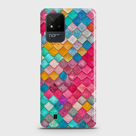 Realme Narzo 50i Cover - Chic Colorful Mermaid Printed Hard Case with Life Time Colors Guarantee ( Fast Delivery )