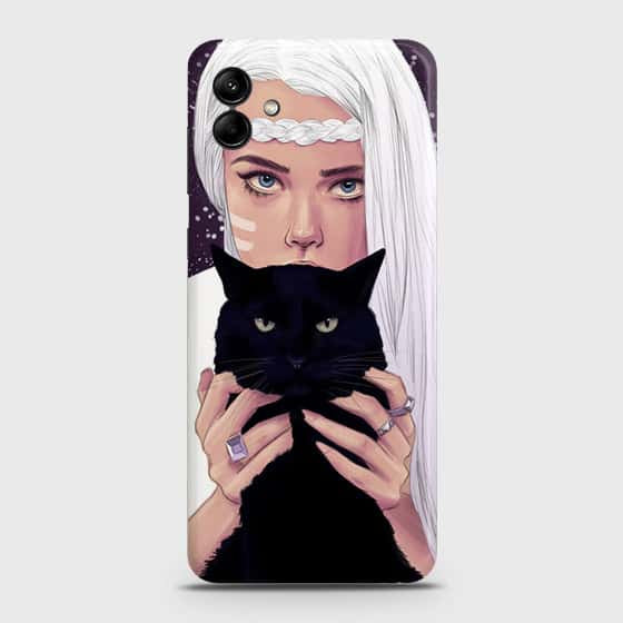 Samsung Galaxy M13 5G Cover - Trendy Wild Black Cat Printed Hard Case with Life Time Colors Guarantee