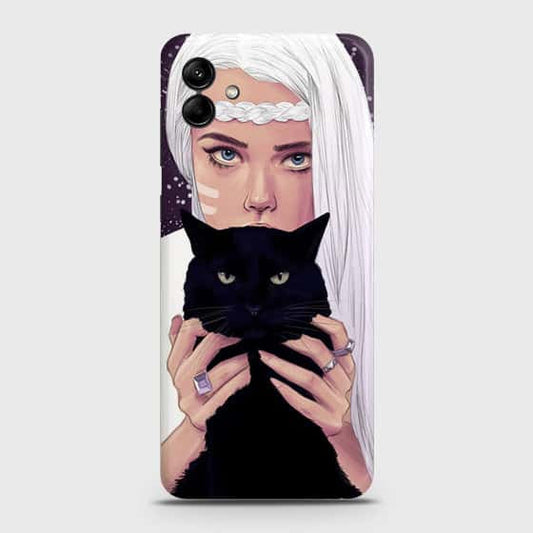 Samsung Galaxy A04 Cover - Trendy Wild Black Cat Printed Hard Case with Life Time Colors Guarantee (Fast Delivery)