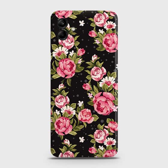 Samsung Galaxy A04 Cover - Trendy Pink Rose Vintage Flowers Printed Hard Case with Life Time Colors Guarantee (Fast Delivery)